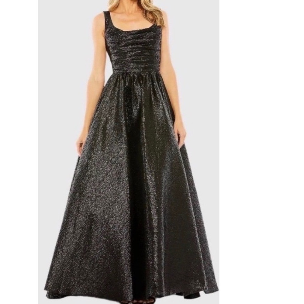 MAC DUGGAL Womens Black Sparkle Gown Dress 2‎ Formal Gala Prom Dance Whimsigoth